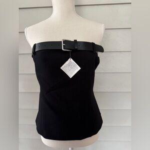 Zara Black Strapless Top with Belt